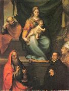 Prado, Blas del The Holy Family with Saints and the Master Alonso de Villegas oil painting on canvas